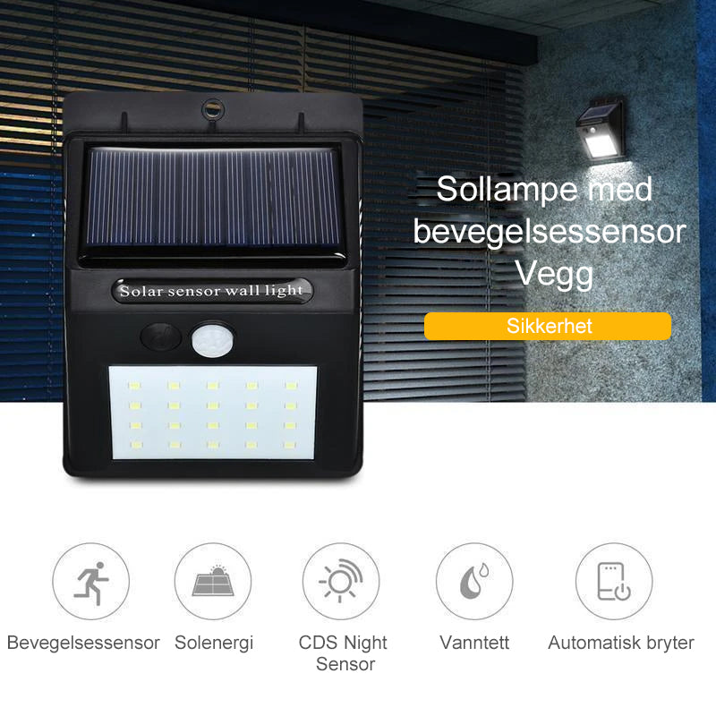 Led solcellelamper udendørs - superlys med bevægelsessensor