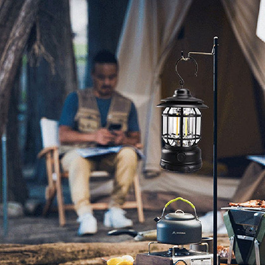Retro campinglampe - bærbar og vandtæt