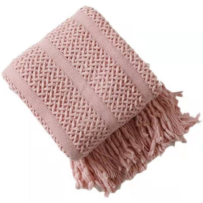 Tyndt strikket tæppe i lækkert stof