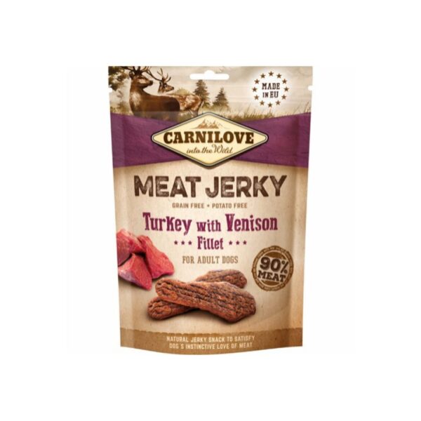 Carnilove Jerky Turkey og Venison Fillet 100 g