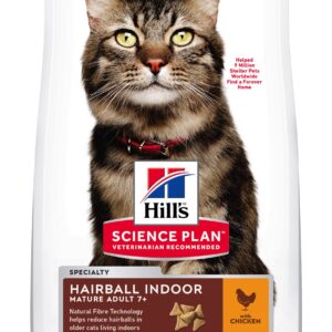 Hill's Science Plan Kat. Mature 7+ Hairball Indoor. Chicken.