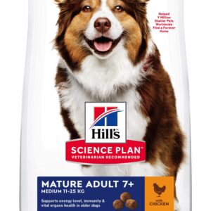 Hill's Science Plan Mature Adult 7+ Medium Breed. Chicken. 12kg.