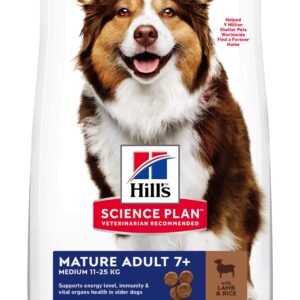 Hill's Science Plan Mature Adult 7+ Medium Breed. Lam&Ris. 12kg.