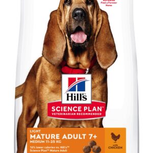 Hill's Science Plan™ Canine Mature Adult 7 + Light. Medium Breed. Chicken. 12kg.