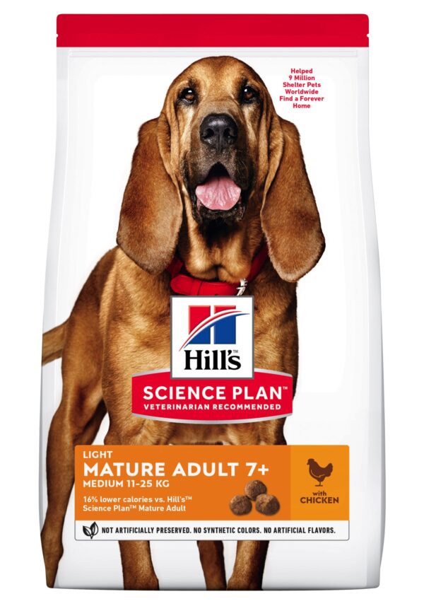 Hill's Science Plan™ Canine Mature Adult 7 + Light. Medium Breed. Chicken. 12kg.