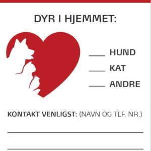 Klistermærke "Dyr i hjemmet" 2stk.