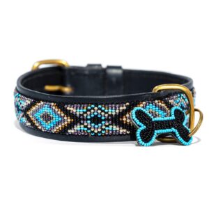 Ombima Turquoise hundehalsbånd Zinj Design