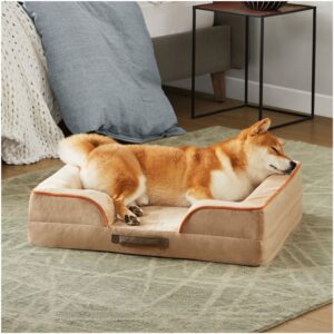 Pawpals Memory foam Hundeseng - M (71x58.5x16cm) / Khaki