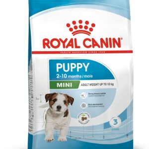 Royal Canin Mini Puppy. Fra 2 til 10 måneder. Voksenvægt 1-10 kg.