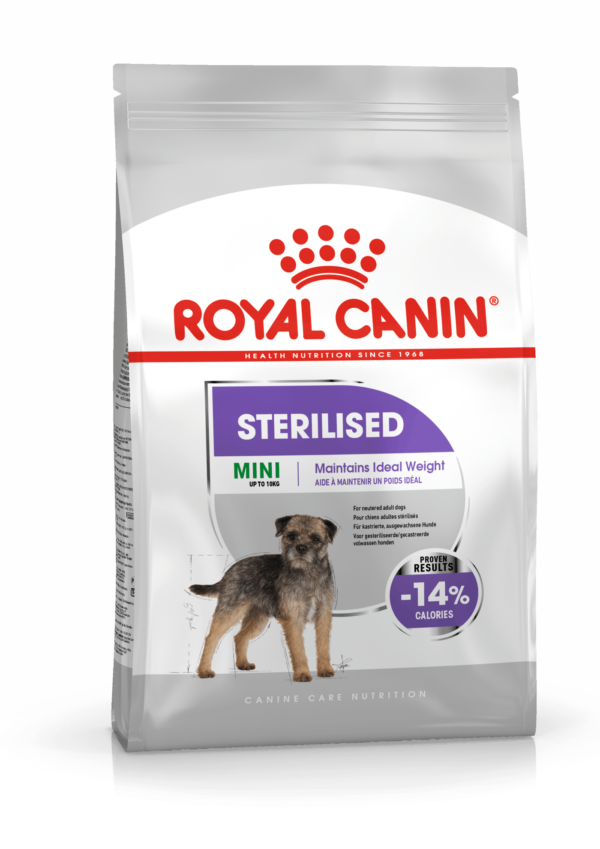 Royal Canin Mini Sterilised Adult. Til Steriliserede/kastrerede hunde. Over 10 måneder