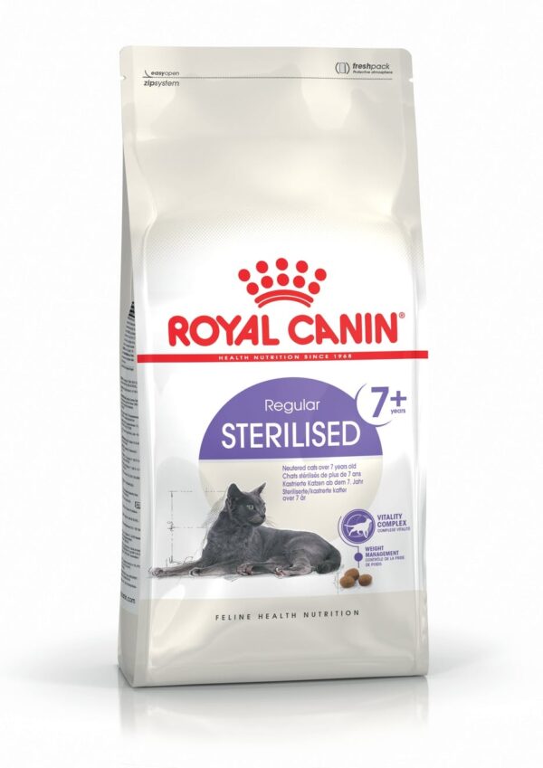 Royal Canin Sterilised 7+. Til steriliserede/kastrerede katte over 7 år