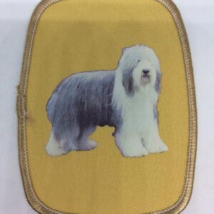 Stofmærke med Bearded Collie