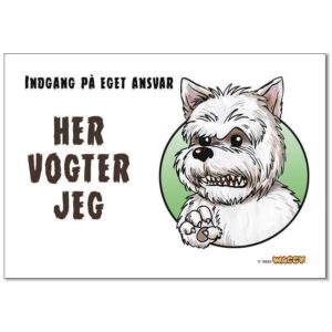 Hund > "Her vogter jeg" -skilte, klistermærker, nøglering mm. > "Her vogter jeg"-skilte med hunderacer