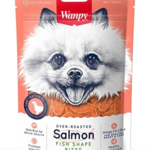 Wanpy Salmon fish shape bites. 100g