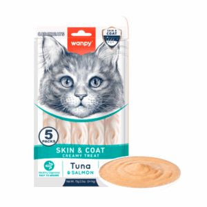 Wanpy Cat Functional Creamy Lickable Treat Skin & Coat. Tun & Laks