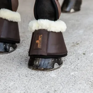 Kentucky - klokker i læder med lammeskind - Brun / XL